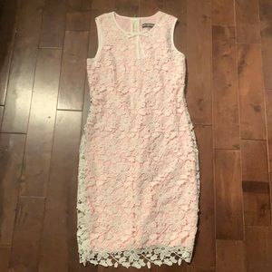 Karl Lagerfeld - Size 8 baby pink and white lace